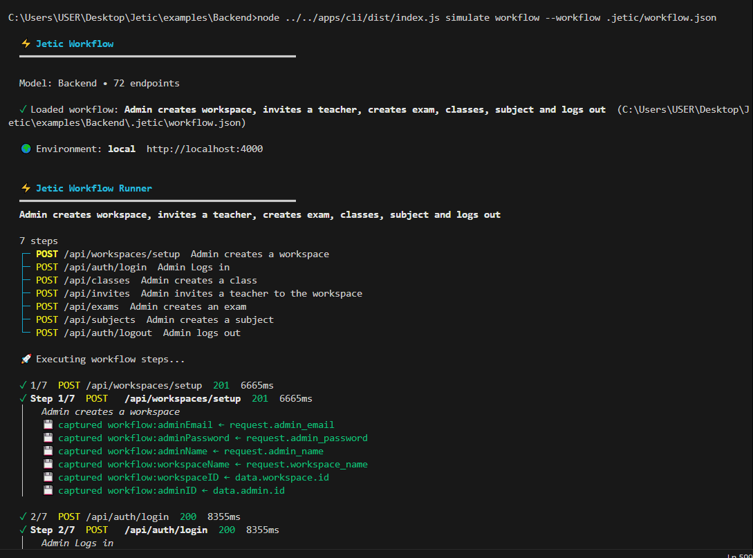 Jetic CLI first run